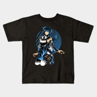 Artwork Illustration Blue Haired Beautiful Girl Kids T-Shirt